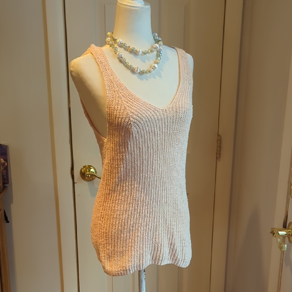 Madewell Light Pink Knit Tank Top - Picture 1 of 6